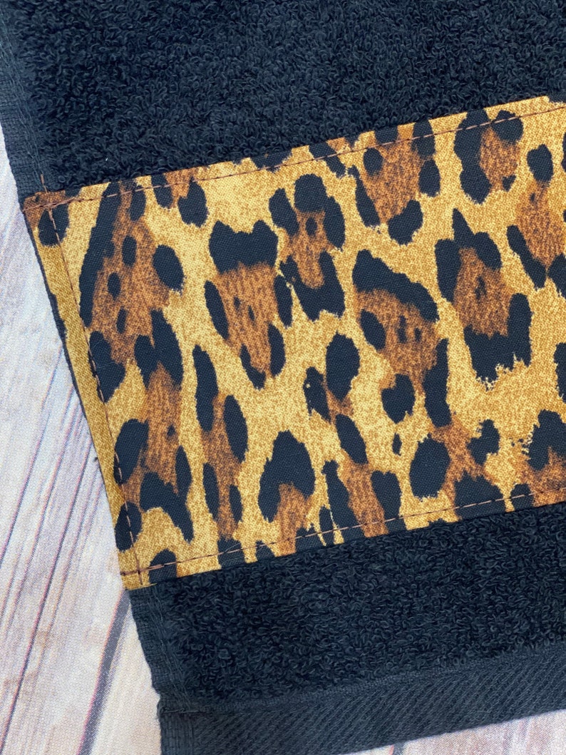 Leopard Bathroom Towels in 4 sizes to choose from made for you by August Ave Towels, you pick the size and fabric, sold individually, bath image 5