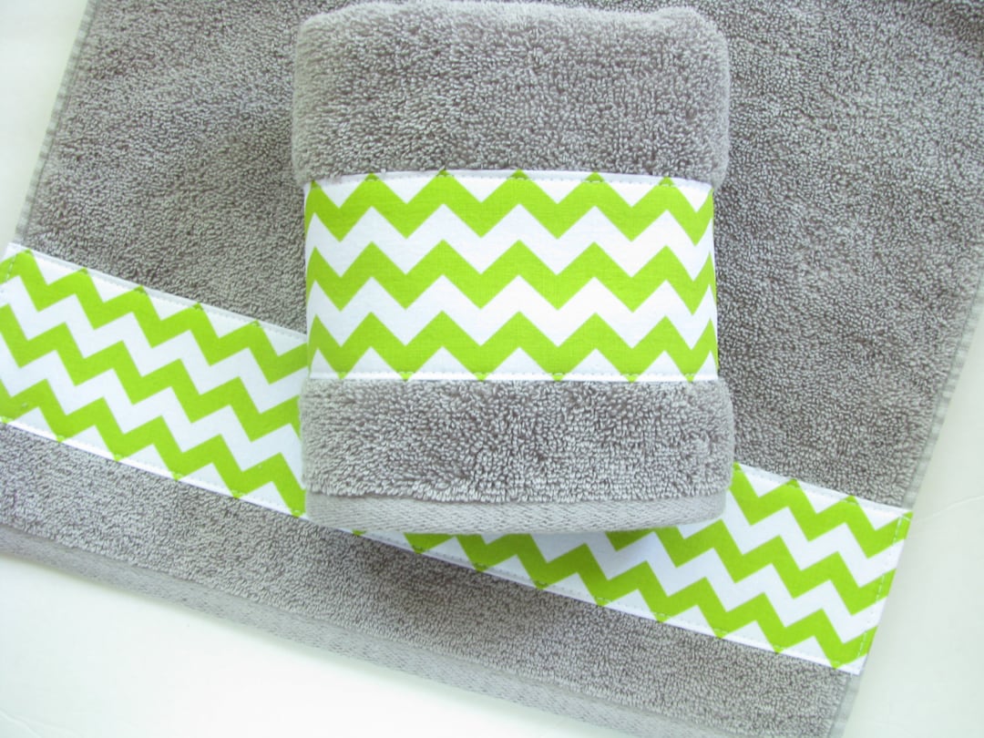 Lime and Grey Towels, Hand Towels, Towel Sets, Bath Towels, Lime Green