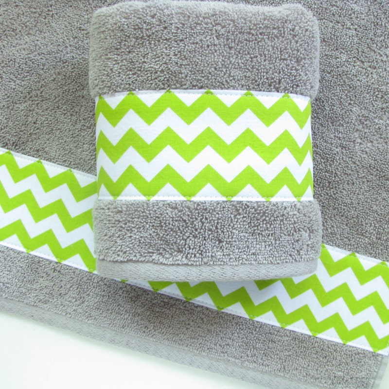 Lime Grey Kitchen Towel Acid Green Set of 2 main image 1