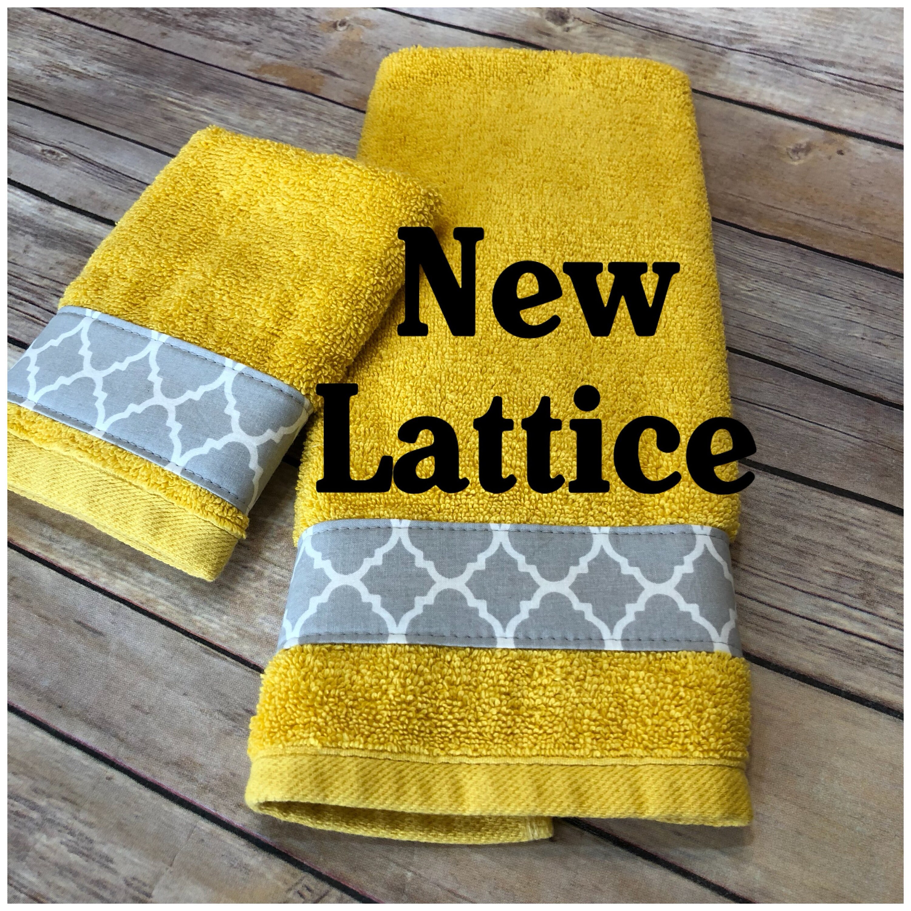 Yellow and Grey Bath Towels yellow and grey yellow and gray Etsy