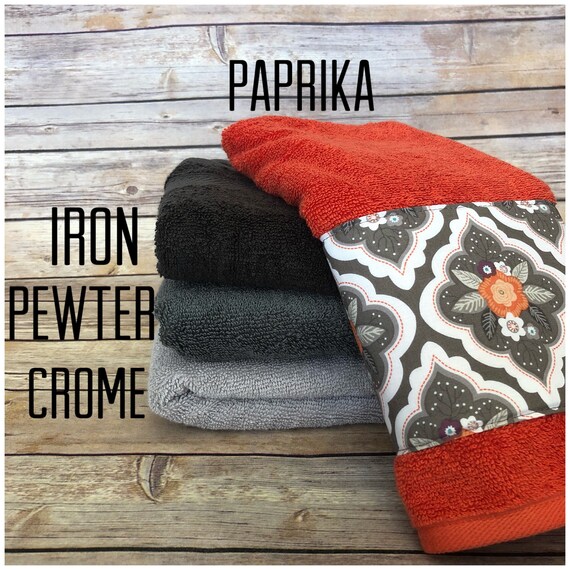 orange and grey towels
