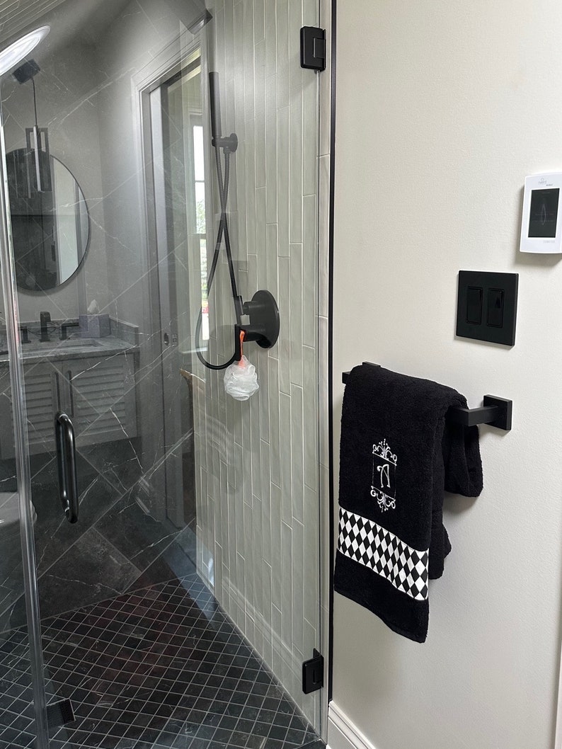 Harlequin Black and White diamond bathroom towel custom monogram, towels personalized monogrammed, hand, sheet, bath, washcloth image 10