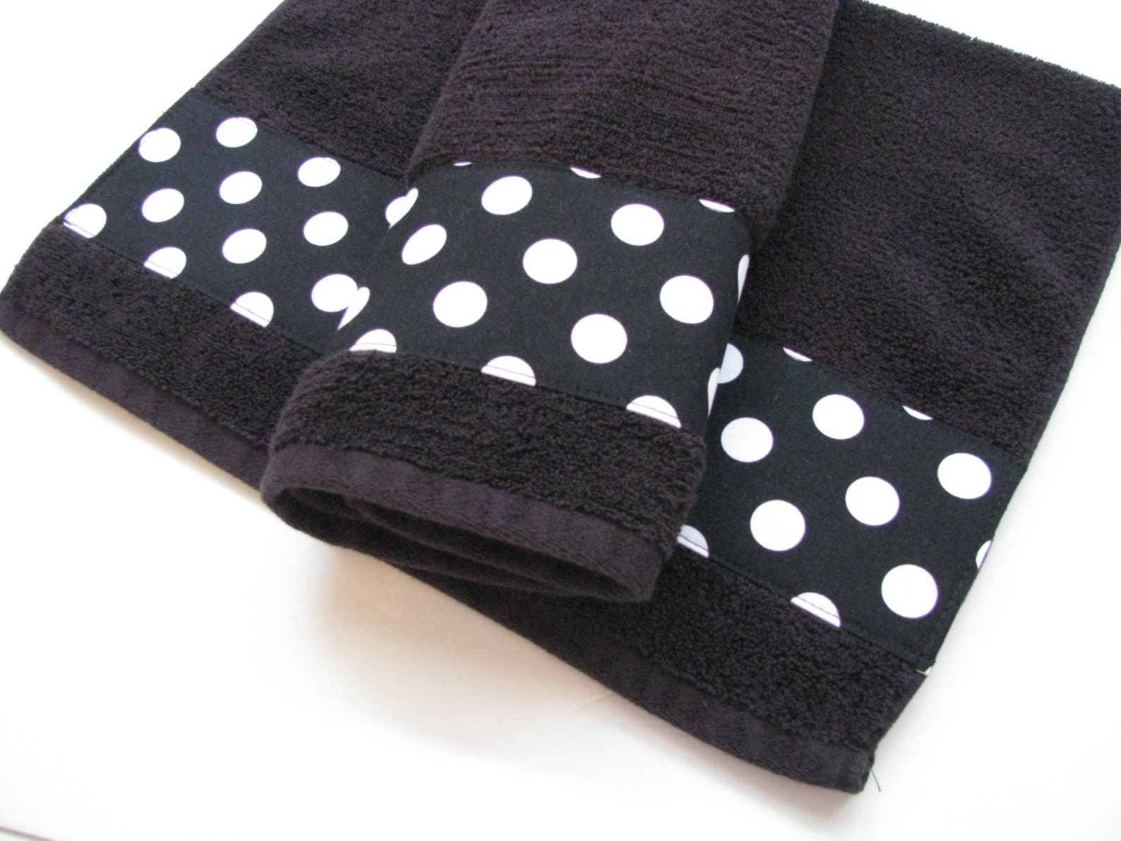 Black and White Polka Dot Hand and Bath Towels 5 Sizes Made Etsy