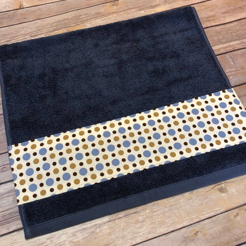 Blue Brown Towels custom towels blue bathroom brown towels Etsy