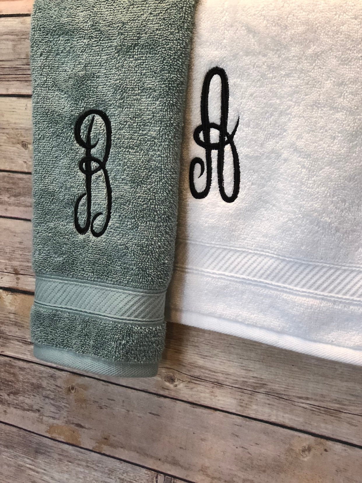 Monogrammed Embroidered Custom Bath Towels by August Ave 4 Etsy