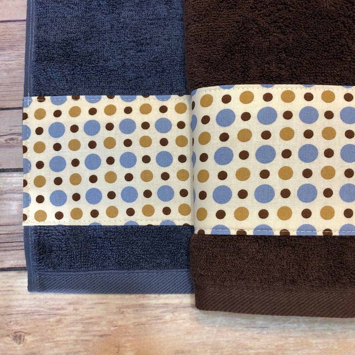 Blue Brown Towels custom towels blue bathroom brown towels Etsy