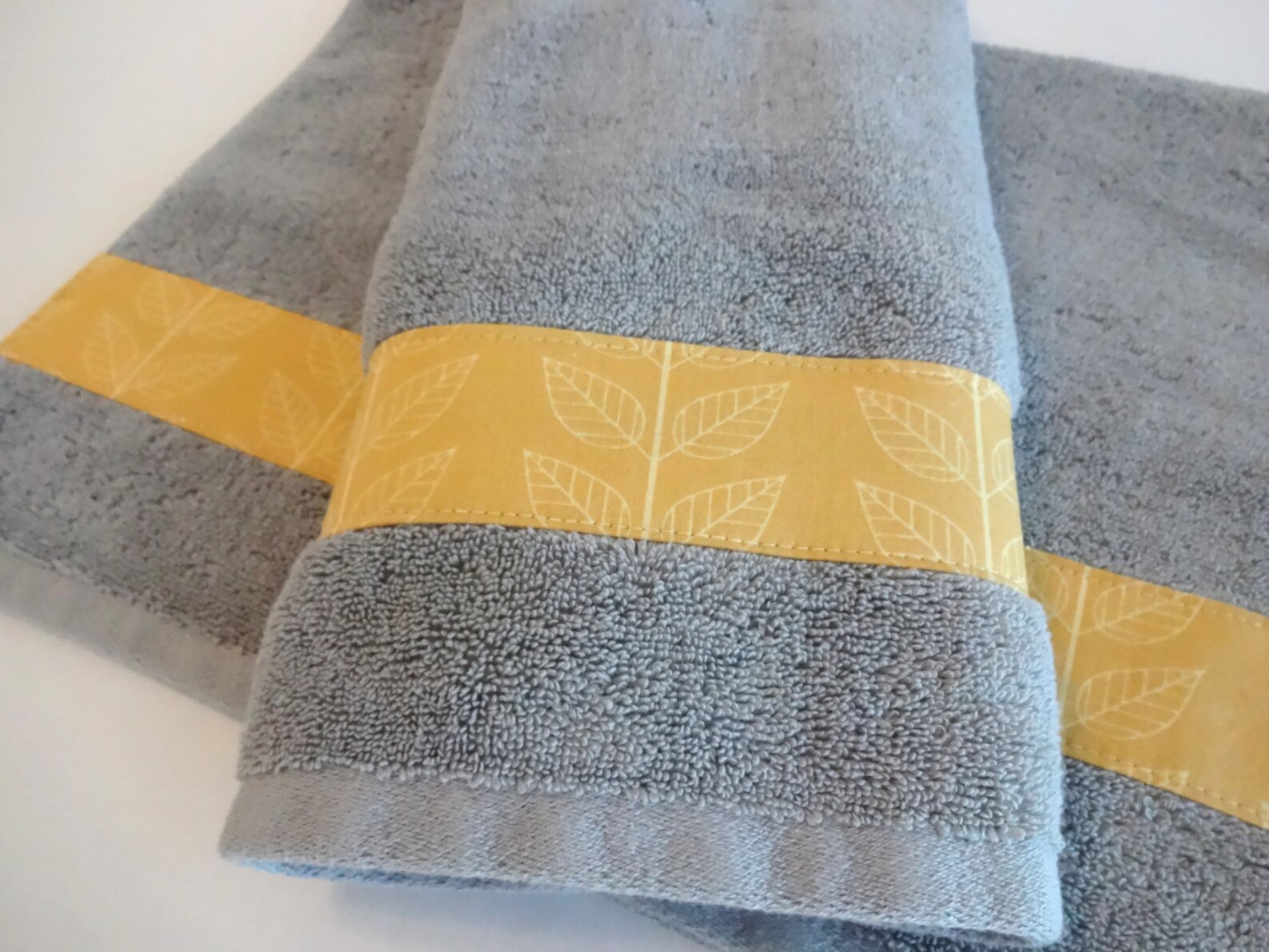 Hand Towels Yellow and Grey Yellow Yellow Towels Grey and Etsy