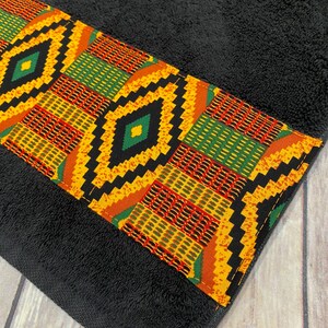 Kente Bathroom Towels in 4 sizes to choose from made for you by August Ave Towels, you pick the size sold individually, Ghana African Print image 6