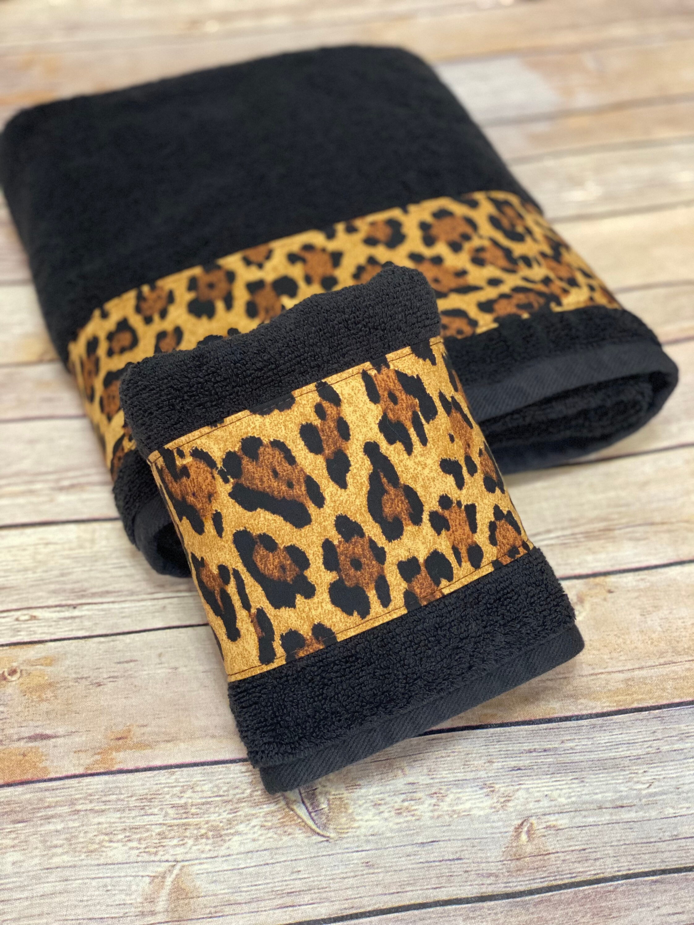 Cheetah Print Hand and Bath Towel Set Black and Brown Animal - Etsy Finland Cheetah Print Hand and Bath Towel Set Black and Brown Animal - Etsy Finland