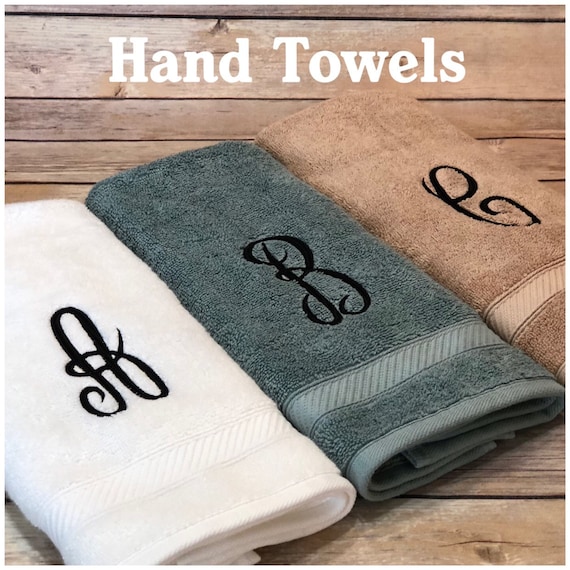 Asciugamani da bagno personalizzati ricamati con monogramma di