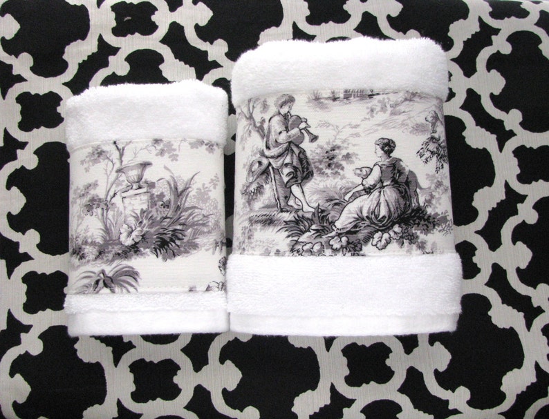 Toile D'Jouy Towels hand towels bath towels french Etsy