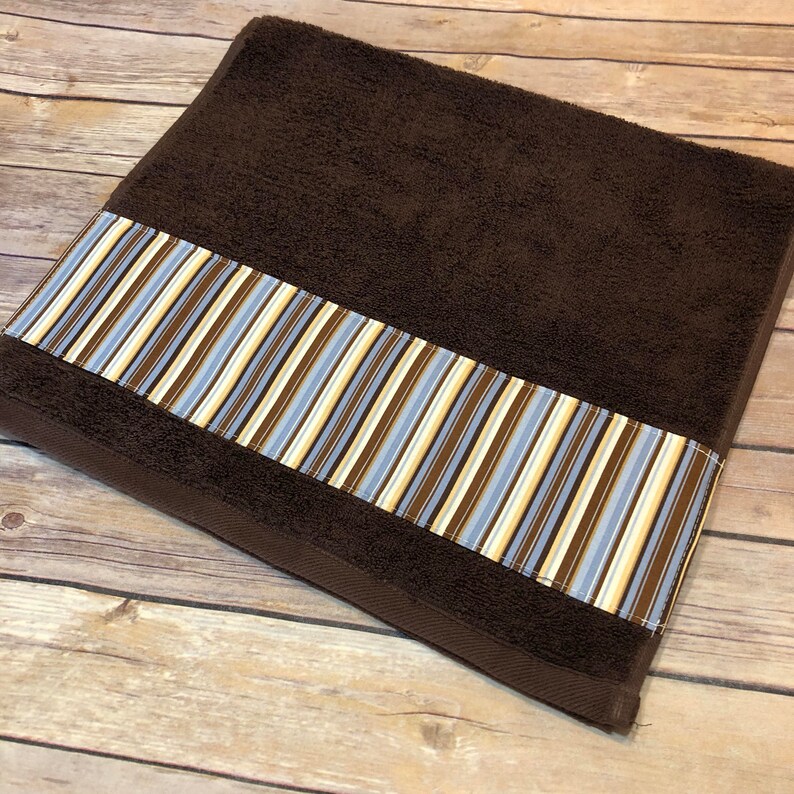 Blue Brown Towels custom towels blue bathroom brown towels Etsy