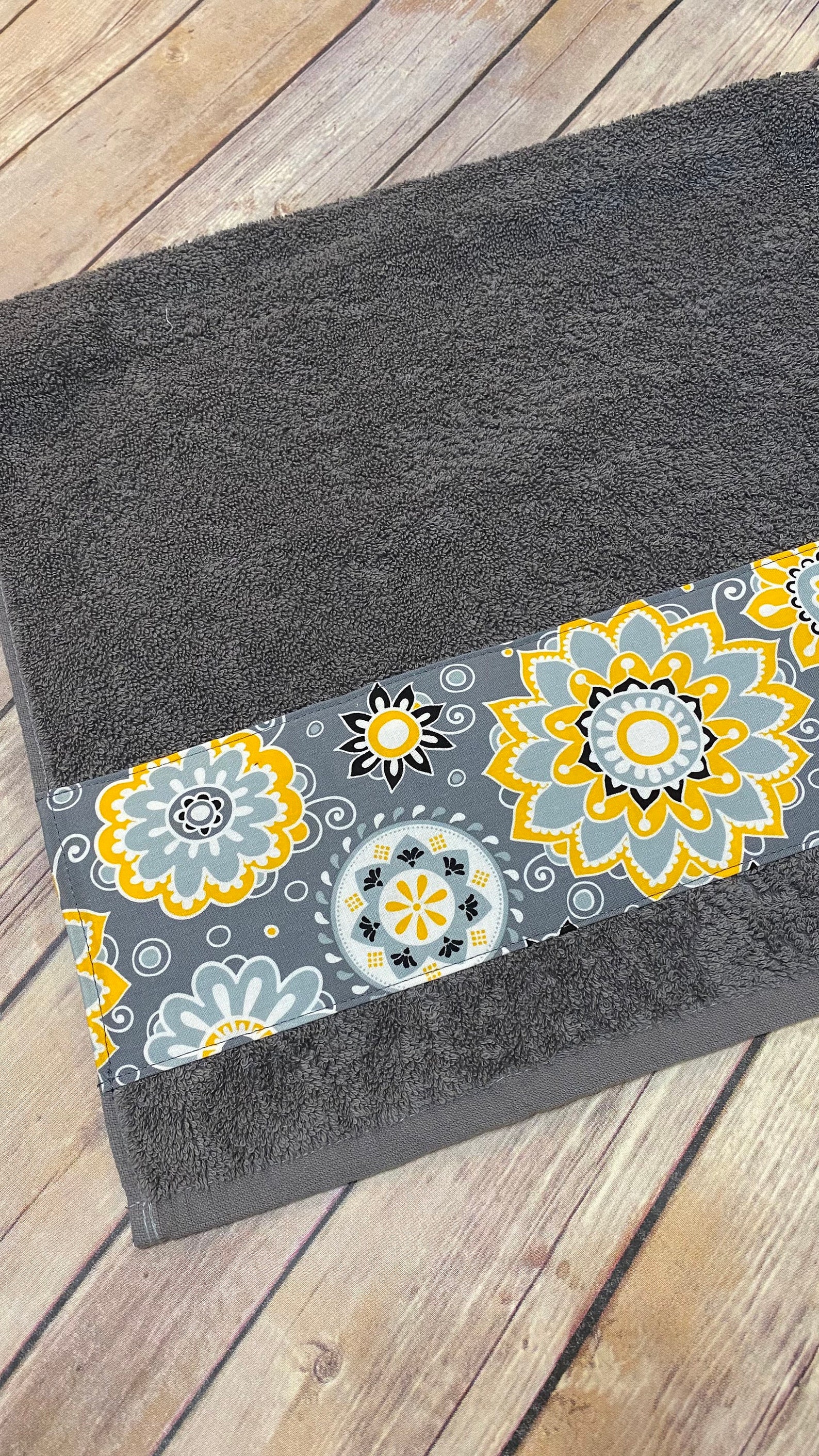 Yellow Grey Gray Bathroom Towels Hand Towels Towel Yellow Etsy UK