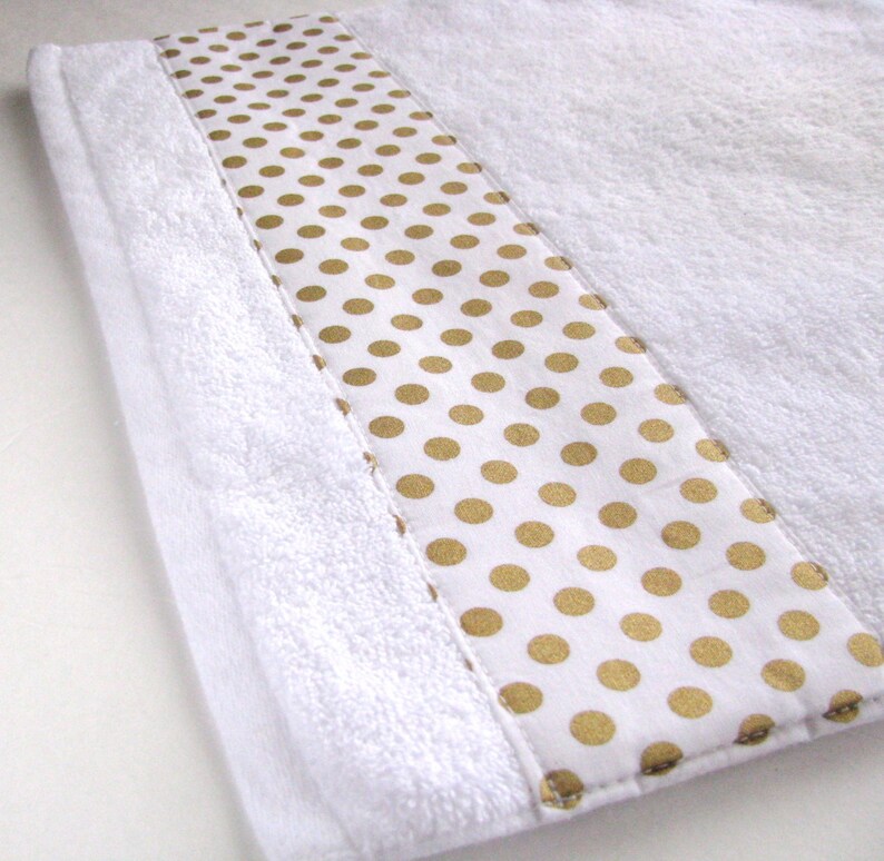 Gold and White Towels hand towels bath towels custom Etsy
