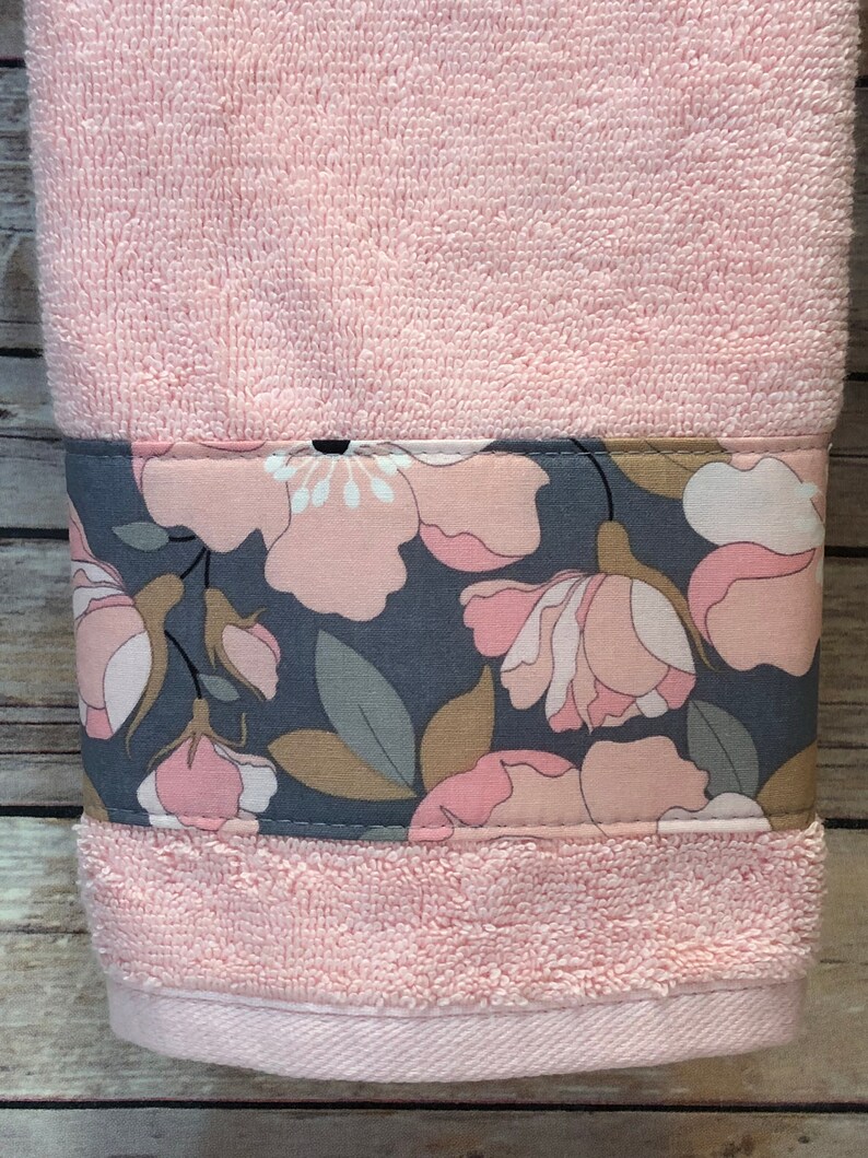 Pink and Gray bathroom towels you pick the towel color size Etsy