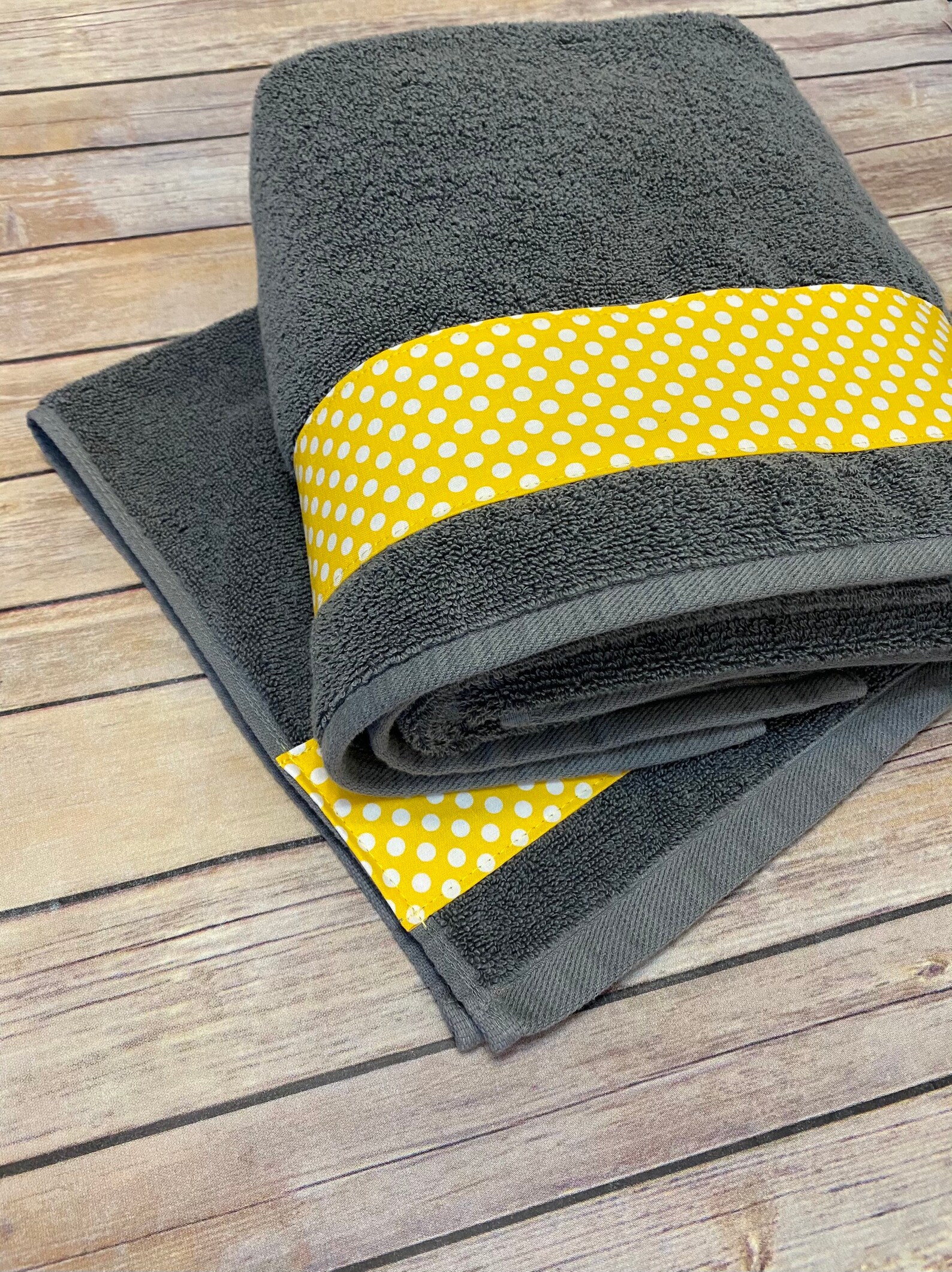 Yellow and Grey Bath Towels yellow and grey yellow and gray Etsy
