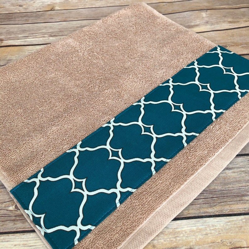 Teal and Brown bath towels you pick the size fabric and Etsy