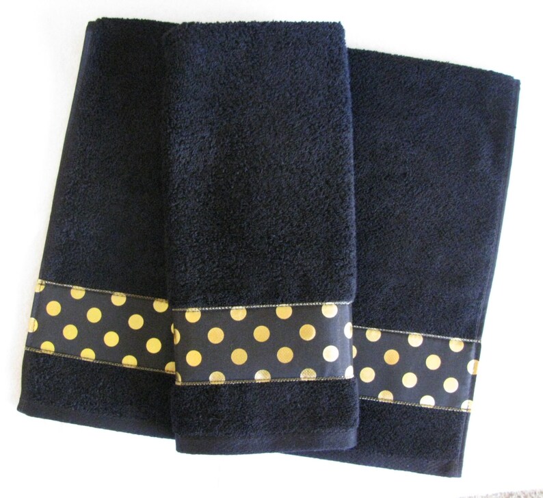 Black Gold Towels hand towels bath towels custom towels Etsy