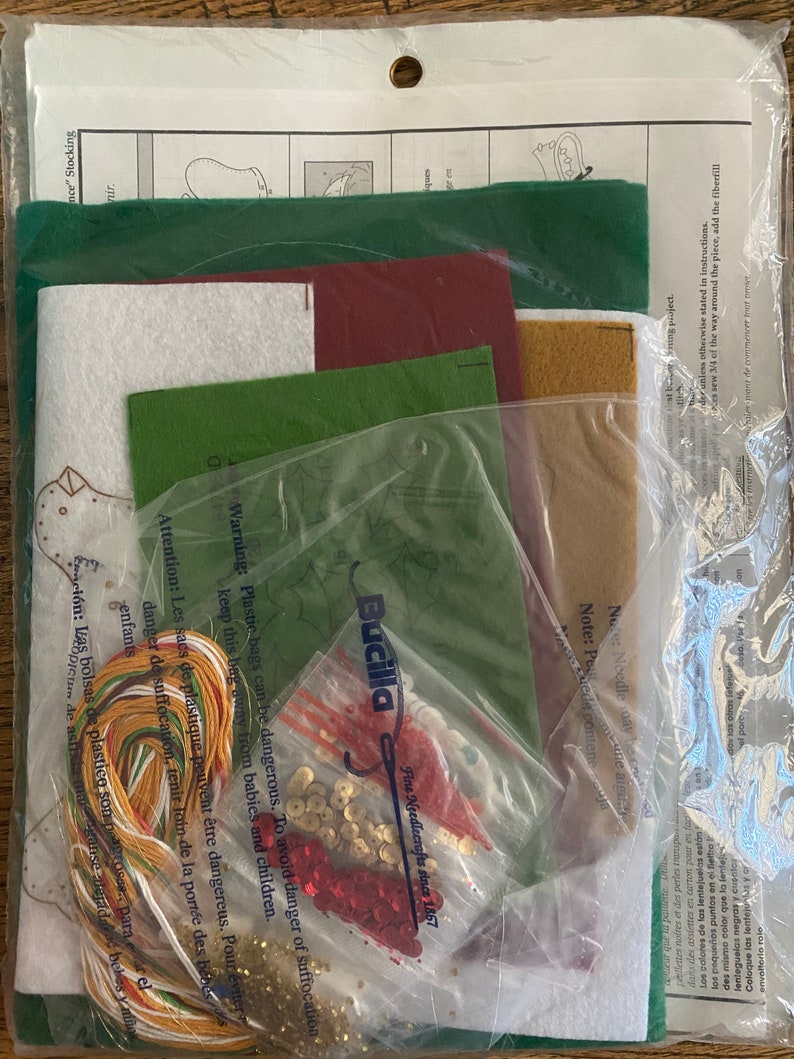 Traditional Elegance Felt Stocking KIT ONLY Bucilla Retired