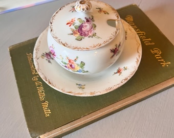 Sugar Bowl - Antique German or French Porcelain