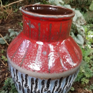Carstens Tonnieshof Red Grey Glazed Fat Lava Pottery