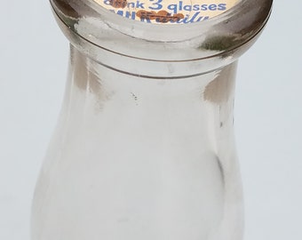 Glass dairy bottle 10  oz with cardboard milk label