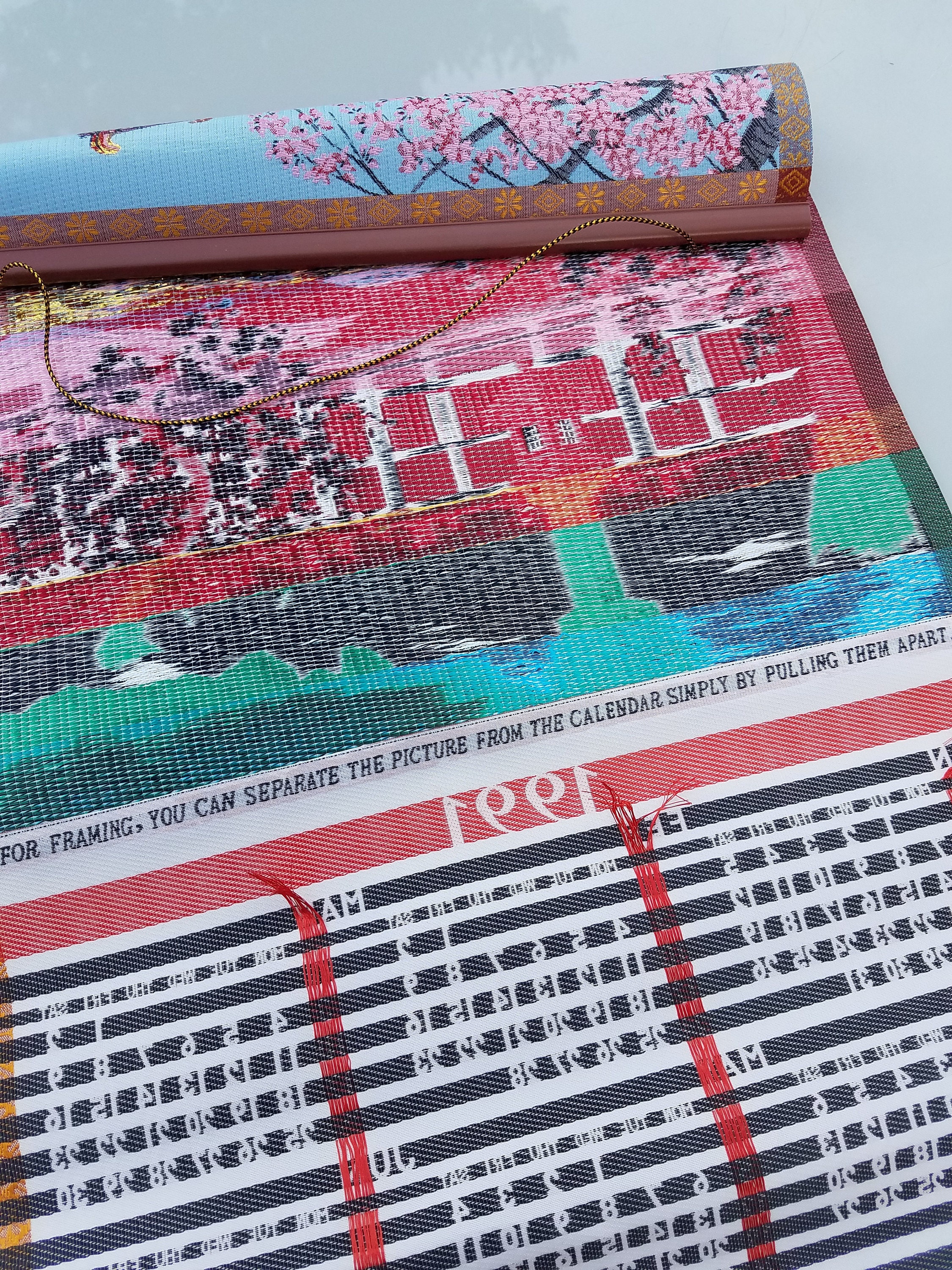 Japanese Calendar Woven Print - Etsy