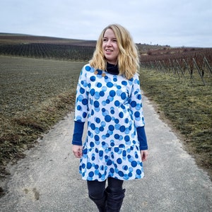 Jersey blaue Kreise Bubbles Seifenblasen