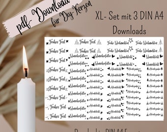 XL- Set pdf Download Kerzentattoo Advent & Weihnachten