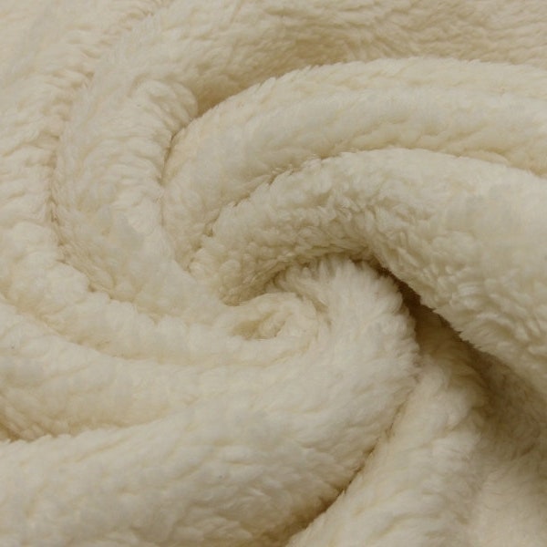 Baumwollteddy natur Baumwoll Teddystoff wollweiß