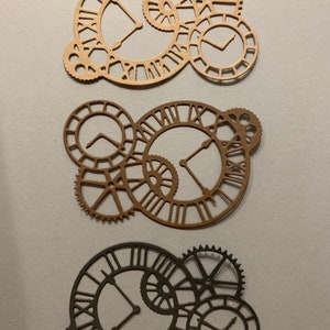 Paper Die Cuts Vintage Clock Gears Steampunk Clockwork for Journals, Embellishments, Pockets, Tags, Scrapbooking, or your craft of choice.