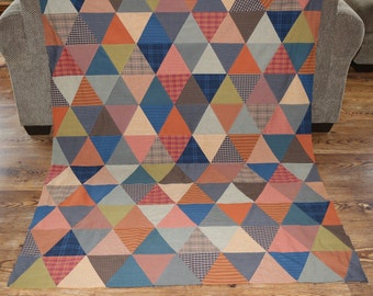 Homespun Pyramid Triangle Quilt Top