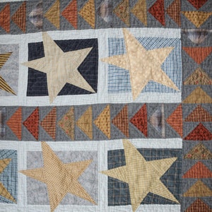 Hand Quilted *Flying Geese and Star Quilt*