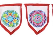 Mandala Prayer Flags and banner, handmade,