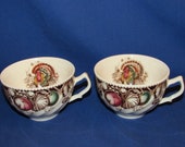 Johnson Brothers Teacups HIS MAJESTY Set of 2 1950s Johnson Bros