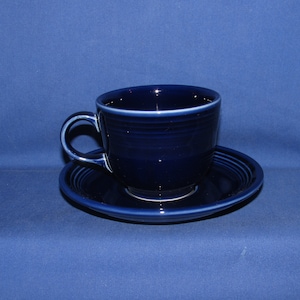 Fiesta CUP AND SAUCER Cobalt Blue Vintage Fiesta Ware Homer Laughlin