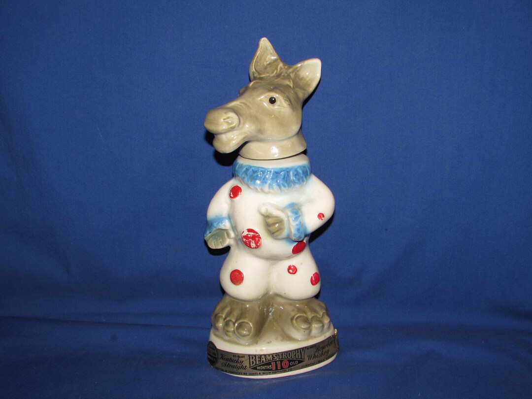 Jim Beam DONKEY DECANTER 1968 Democrat Handcrafted Regal China Etsy