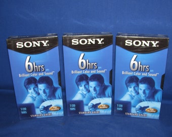 Sony VHS Set of 3 T-120 Standard Grade Free Shipping