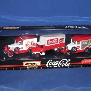 COCA-COLA MATCHBOX 3 Van Set 1998 Die Cast Vintage Vans Free Shipping