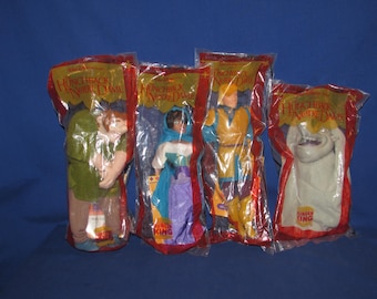 BURGER KING Hunchback of Notre Dame Dolls 1996 Set of 4 Mattel Toys Free Shipping