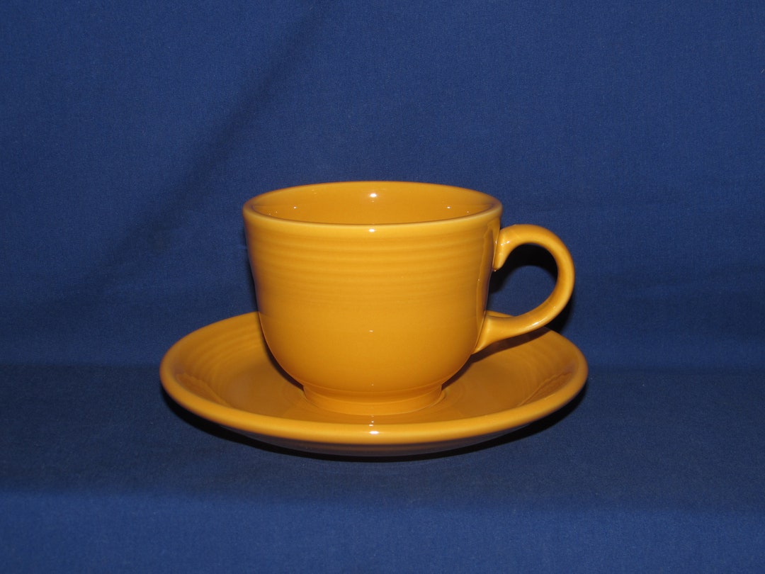 Fiesta CUP AND SAUCER Yellow Vintage Fiesta Ware Homer Etsy