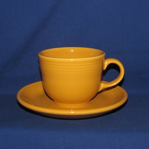 Fiesta CUP AND SAUCER Yellow Vintage Fiesta Ware Homer Laughlin