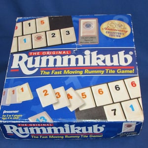 RUMMIKUB 1997 Pressman Fast Moving Rummy Tile Game Vintage Anniversary Edition