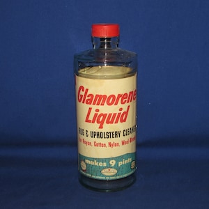 Vintage C1960s Carbona Soapless Lather Rug Upholstery Auto Cleaner  Concentrate 8 Oz Bottle, Collectible, Prop 