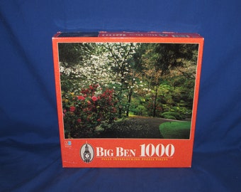 BIG BEN PUZZLE 1997 Trail of Flowers Portland Oregon 1000 pieces Jigsaw
