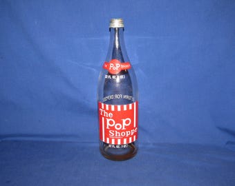 POP SHOPPE 32 ounce Quart Glass Bottle