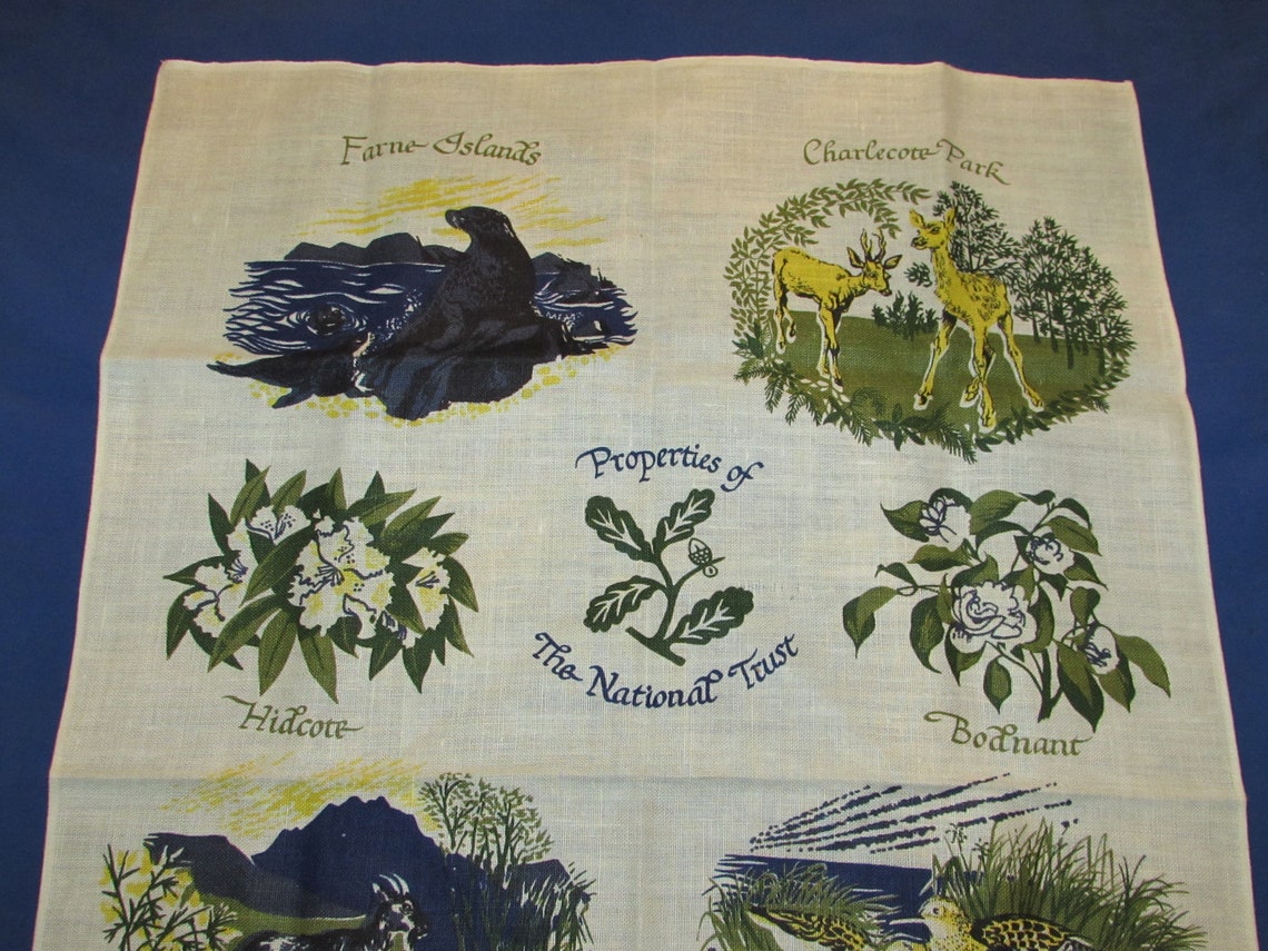 Irish Linen TEA TOWEL Properties of the National Trust UK Etsy