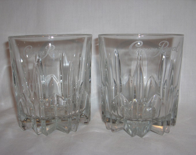 CROWN ROYAL GLASSES Set of 2 Lowball Cocktail Glasses Etsy