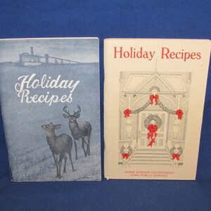 COOKBOOK HOLIDAY RECIPES Set of 2 Iowa Public Service 1980s Free Shipping
