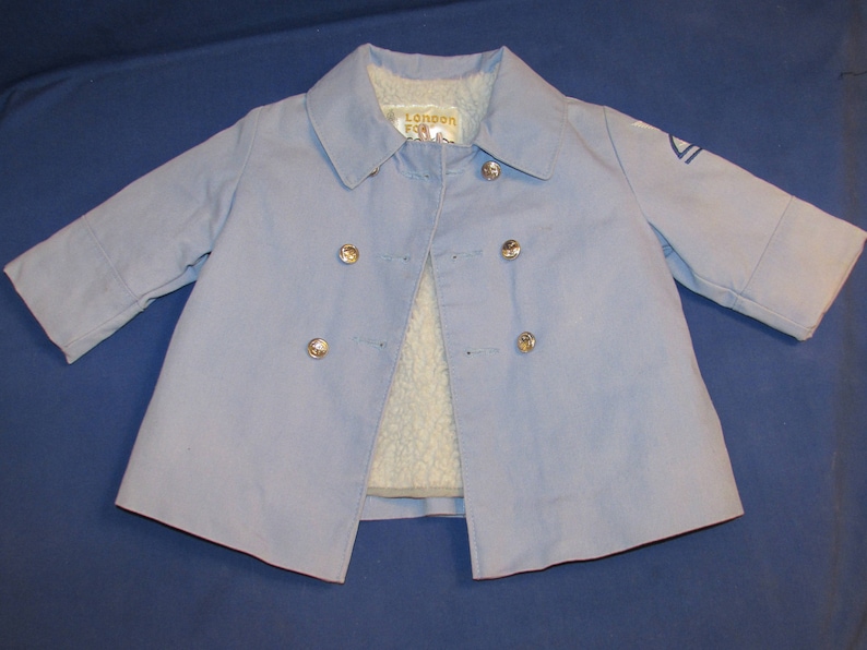 LONDON FOG BABY Coat Lined Nautical Pea Coat 12 months Free Shipping